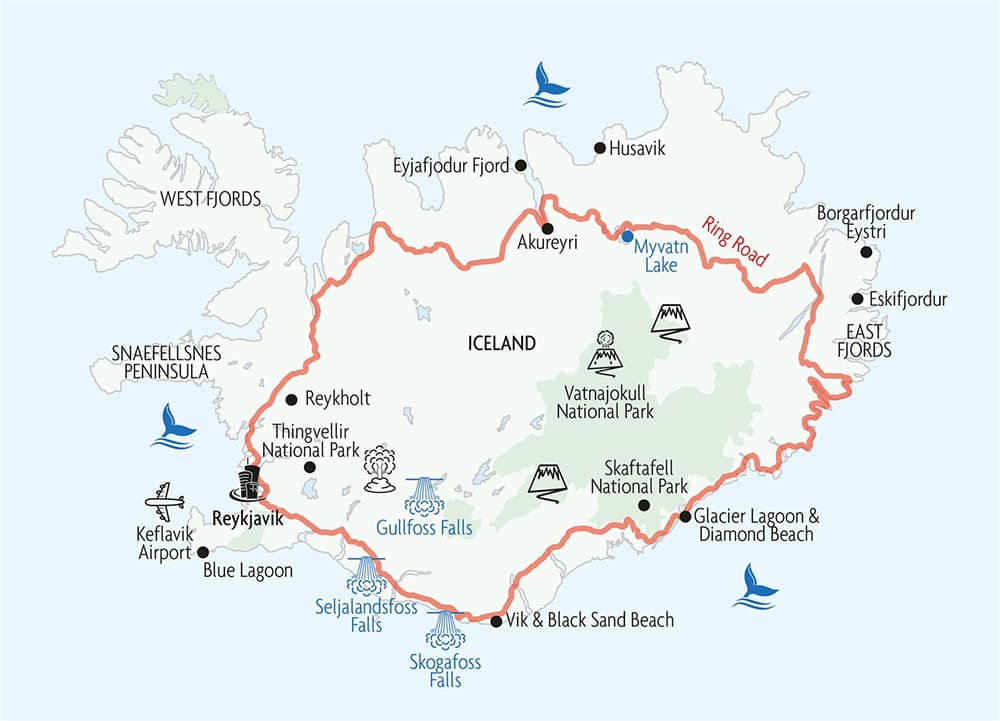 Printable Tourist Map Of Iceland