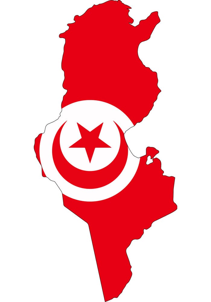 Printable Tunisia Map Flag