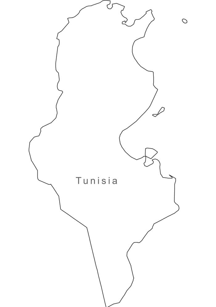 Printable Tunisia Map Outline