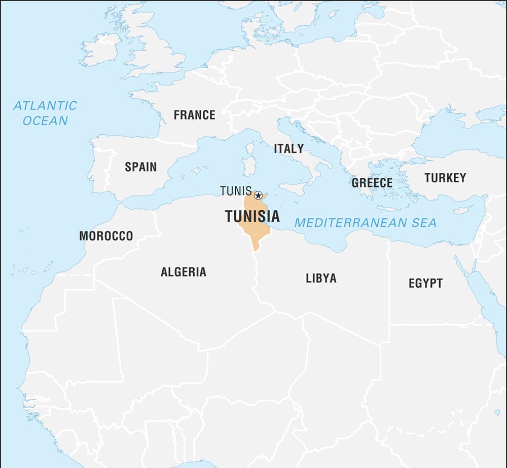 Printable Tunisia Map World