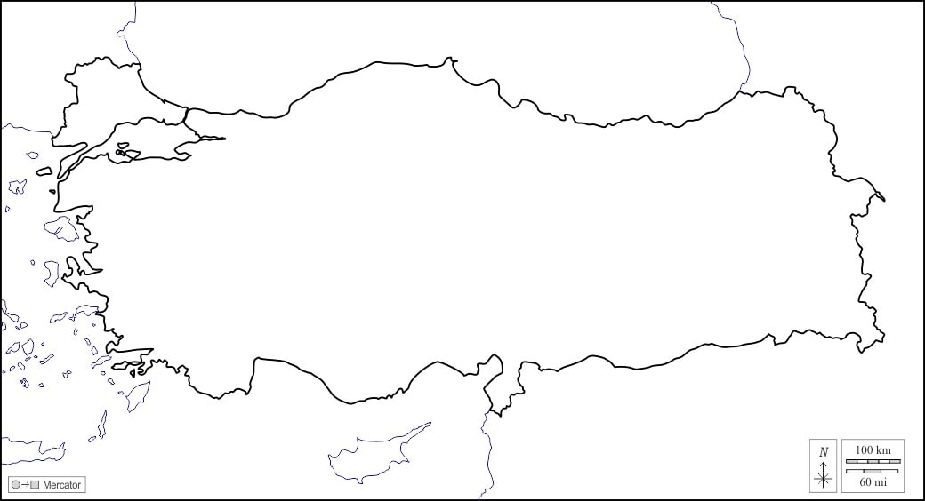 Printable Turkey Map 3