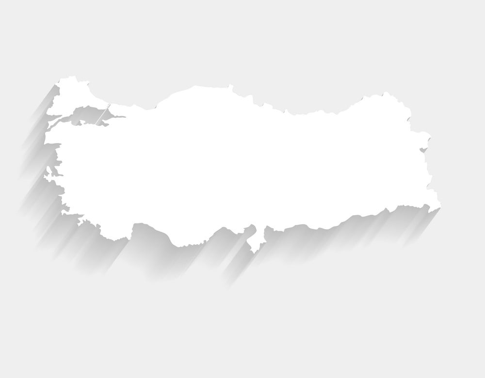 Printable Turkey Map On Gray Background
