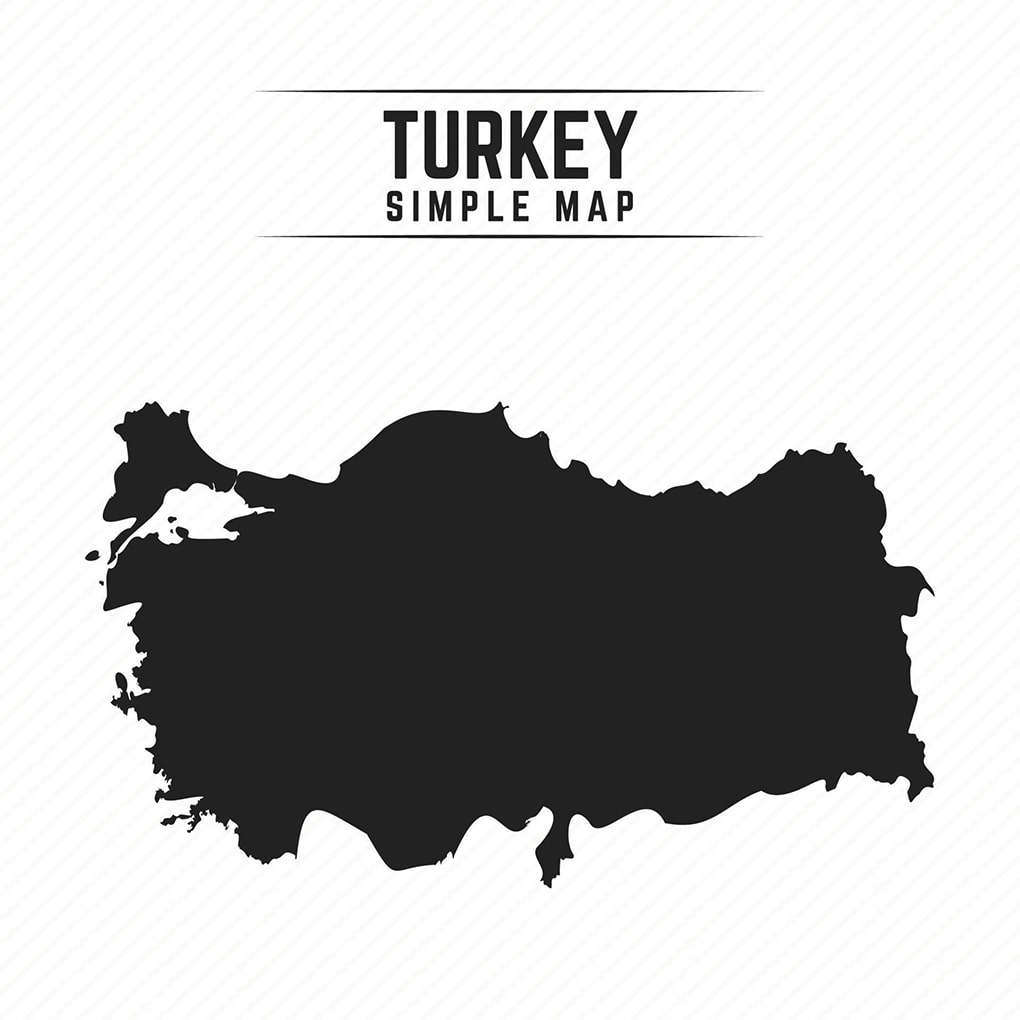 Printable Turkey Map Simple Black