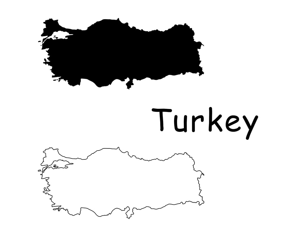 Printable Turkey Map Solid Outline
