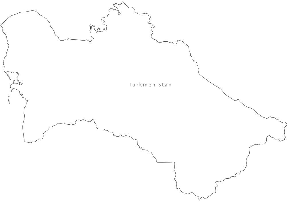Printable Turkmenistan Blank Map