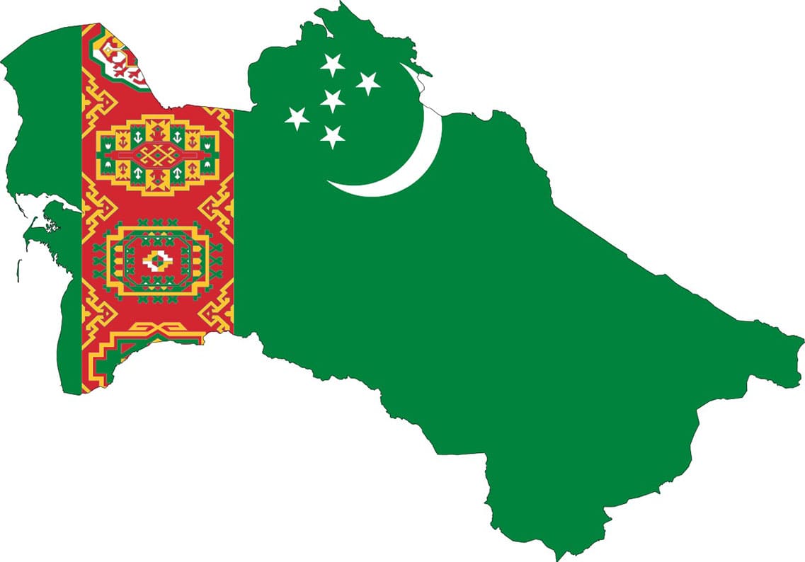 Printable Turkmenistan Map Flag