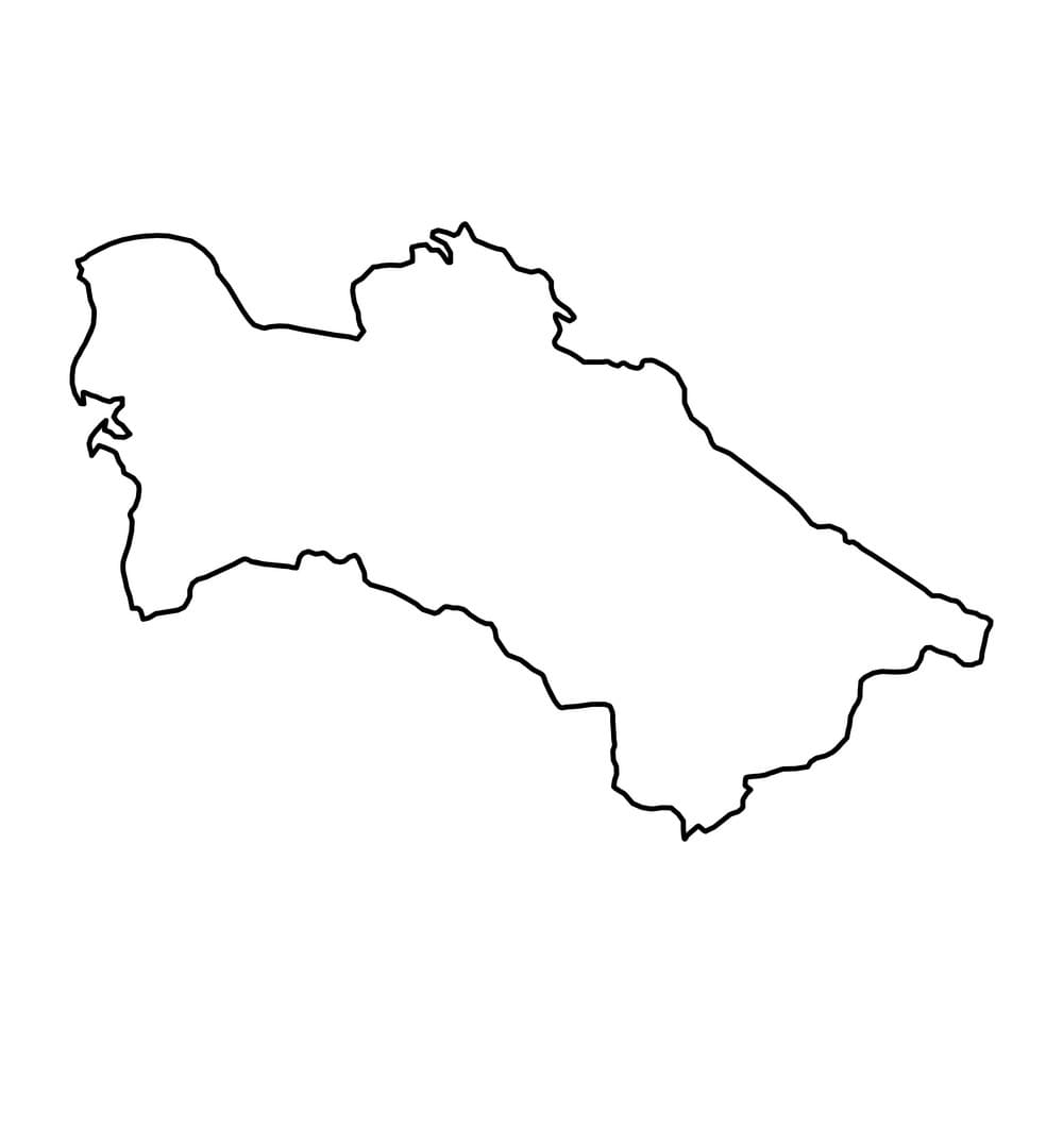 Printable Turkmenistan Map Outline