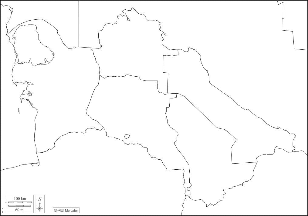 Printable Turkmenistan Physical Map