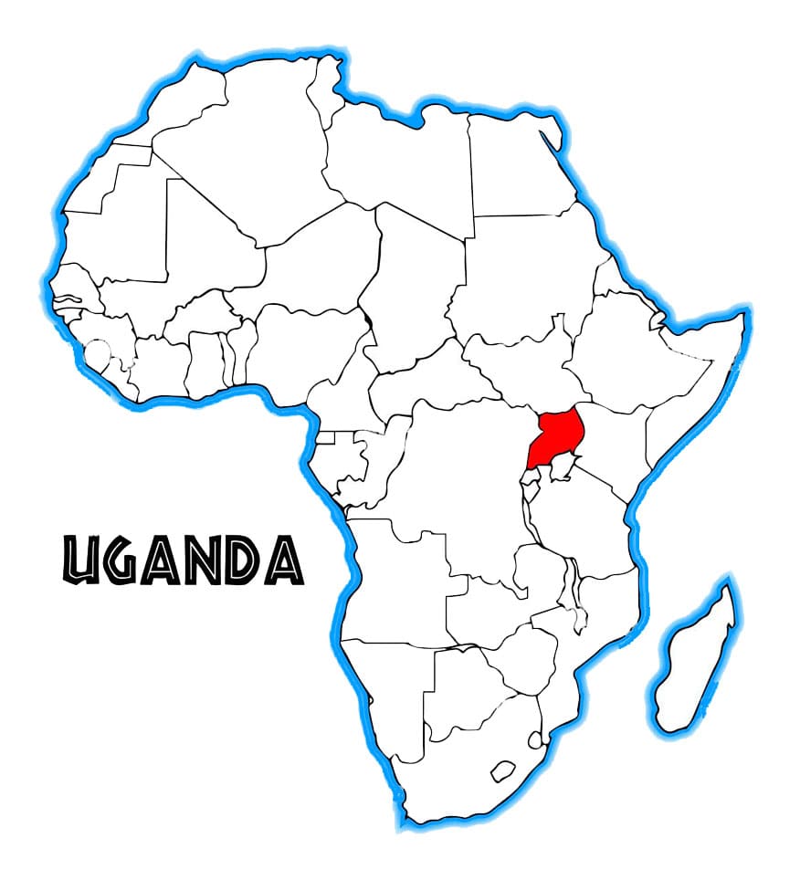 Printable Uganda Map Africa