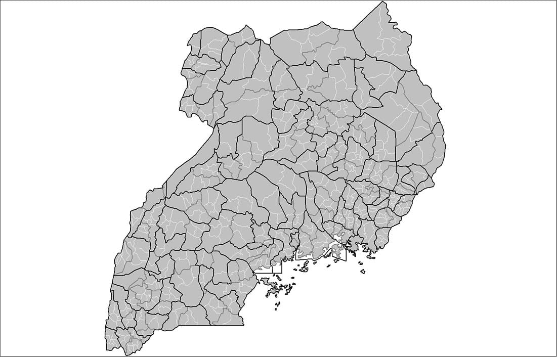 Printable Uganda Map And Districts