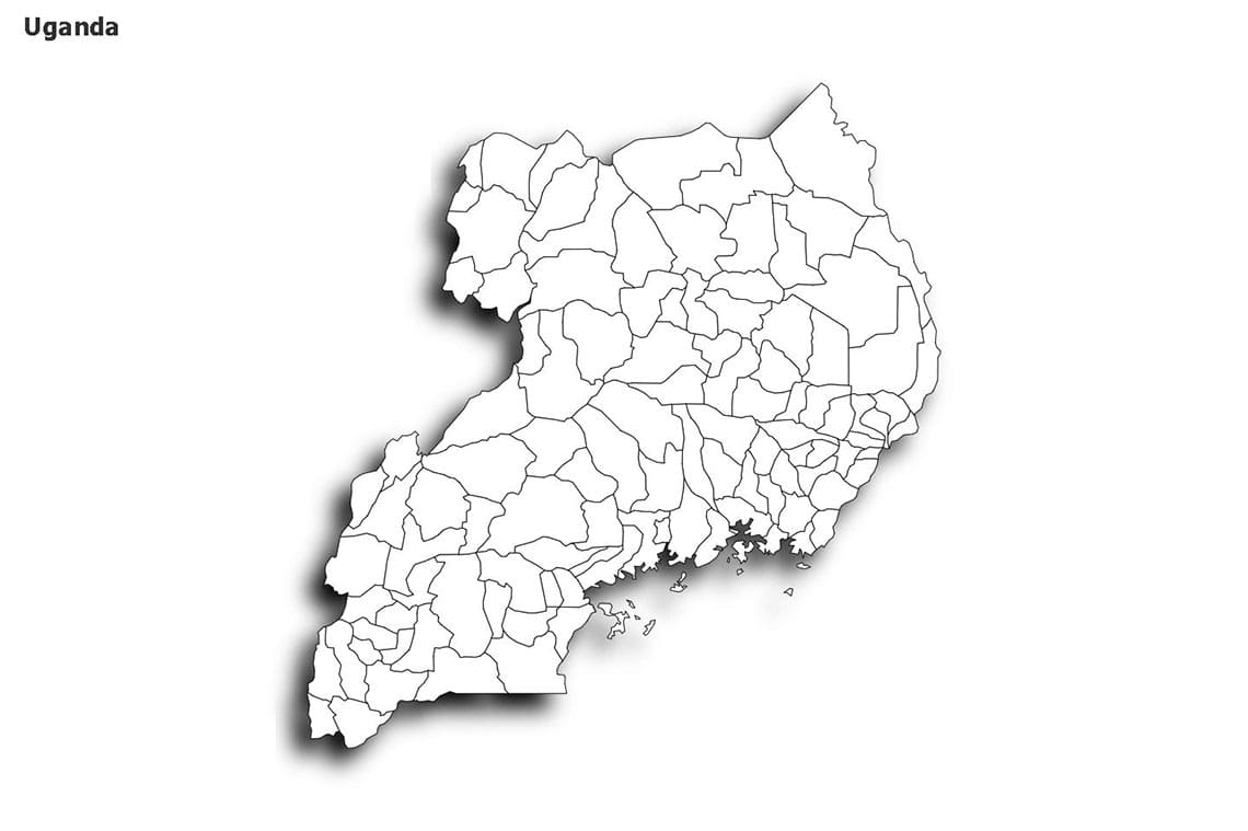 Printable Uganda Map Black And White
