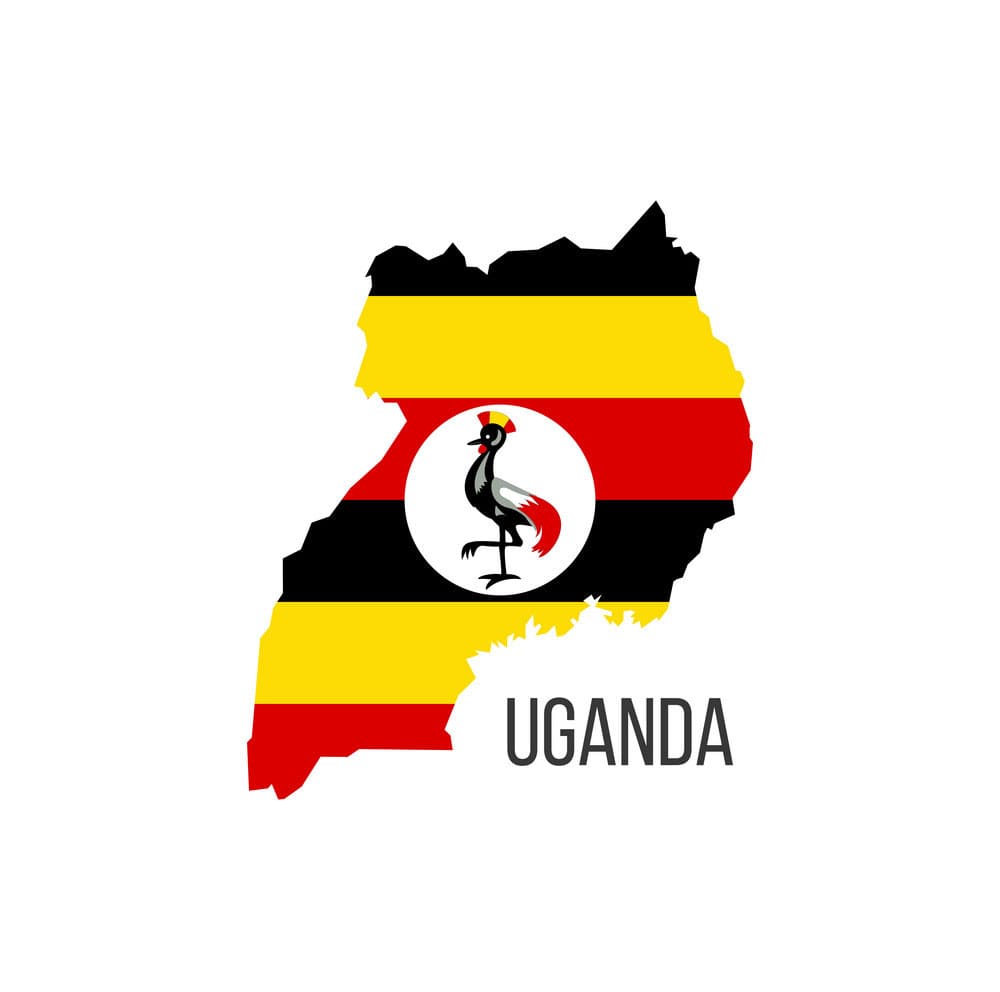 Printable Uganda Map Flag