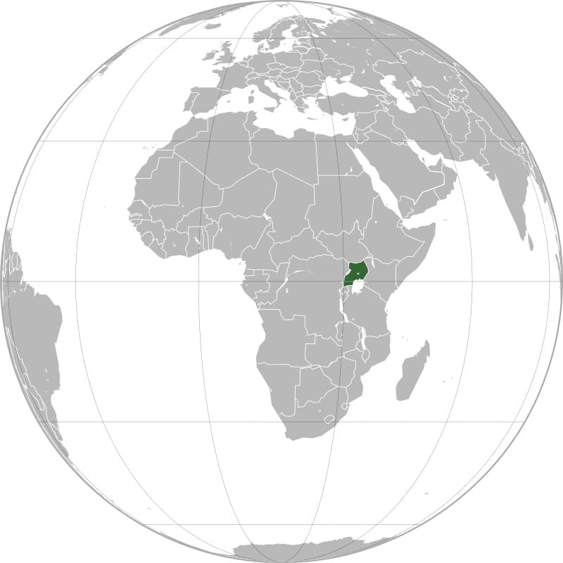 Printable Uganda Map In Globe