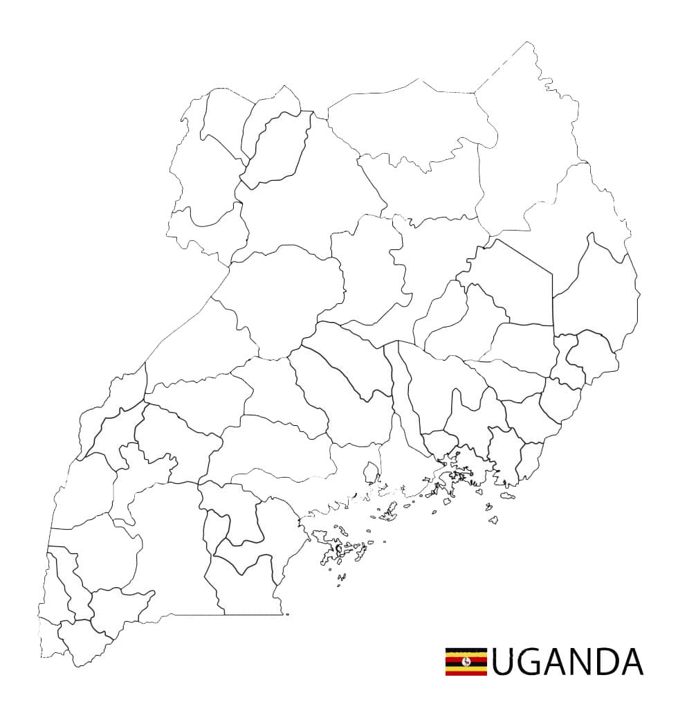 Printable Uganda Map Outline