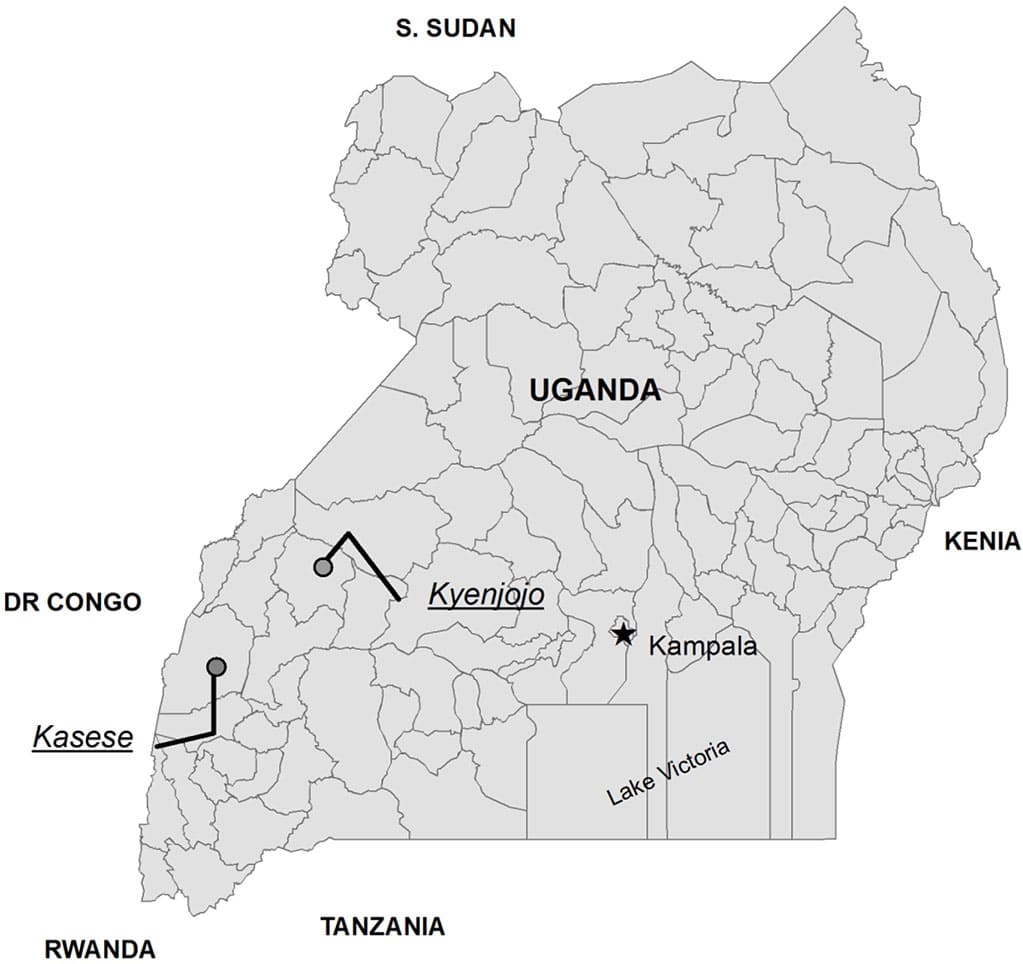 Printable Uganda Map With Neighbouring Countries