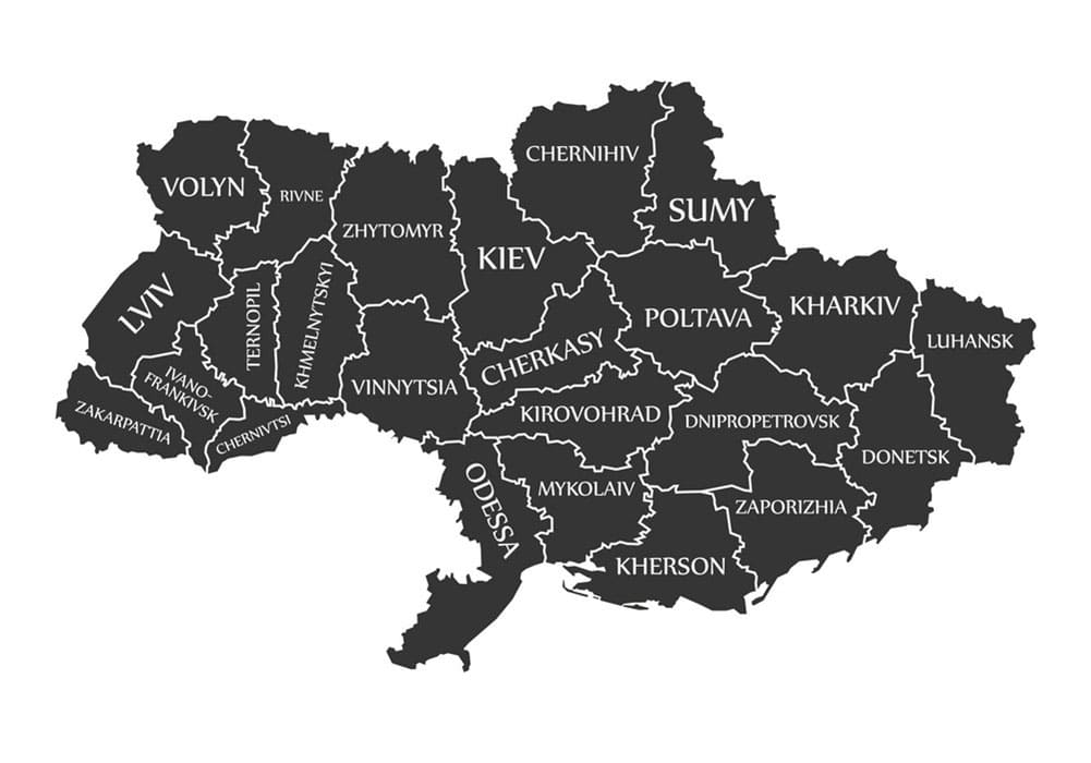 Printable Ukraine Cities Map