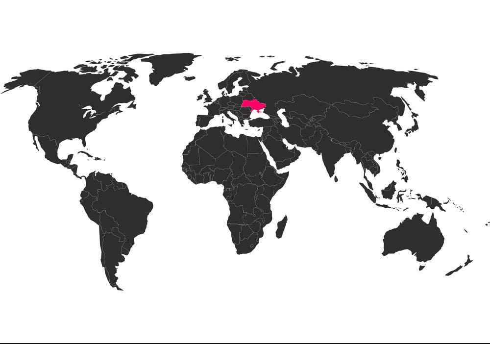 Printable Ukraine On World Map