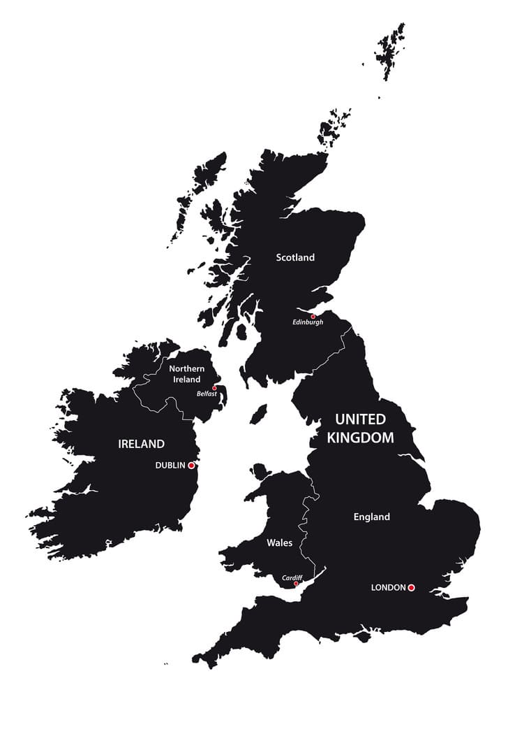 Printable United Kingdom And Ireland Map