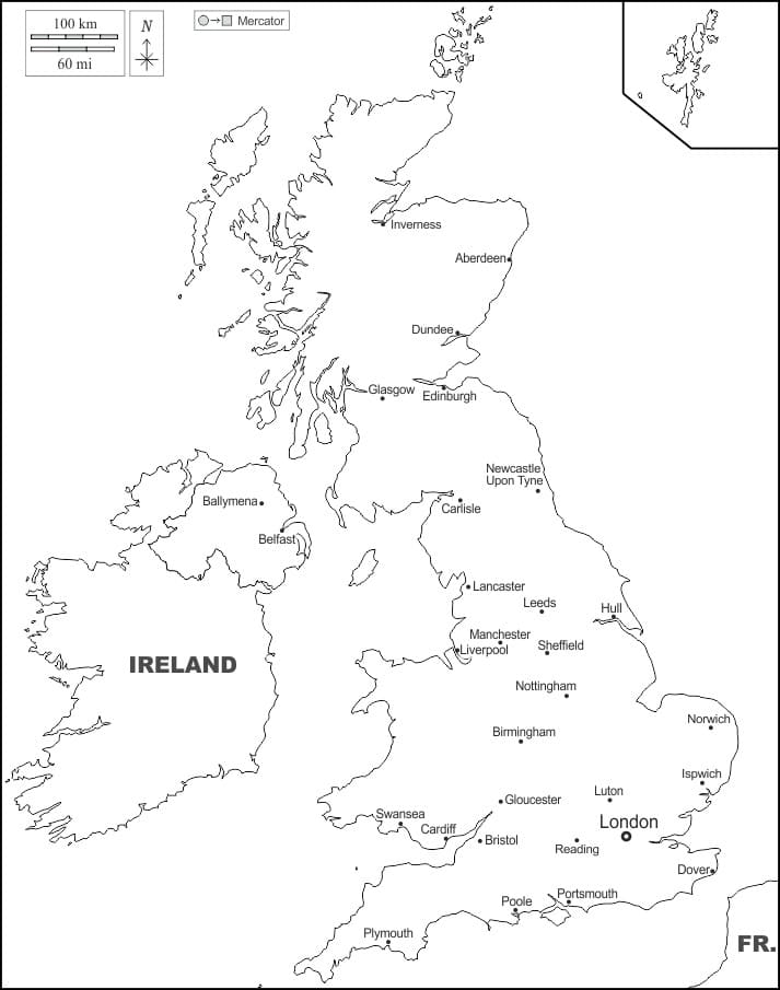 Printable United Kingdom On The Map
