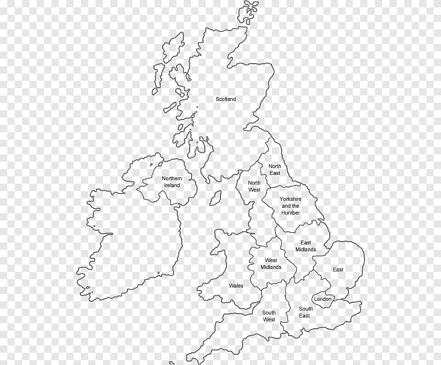 Printable United Kingdom Regions Map