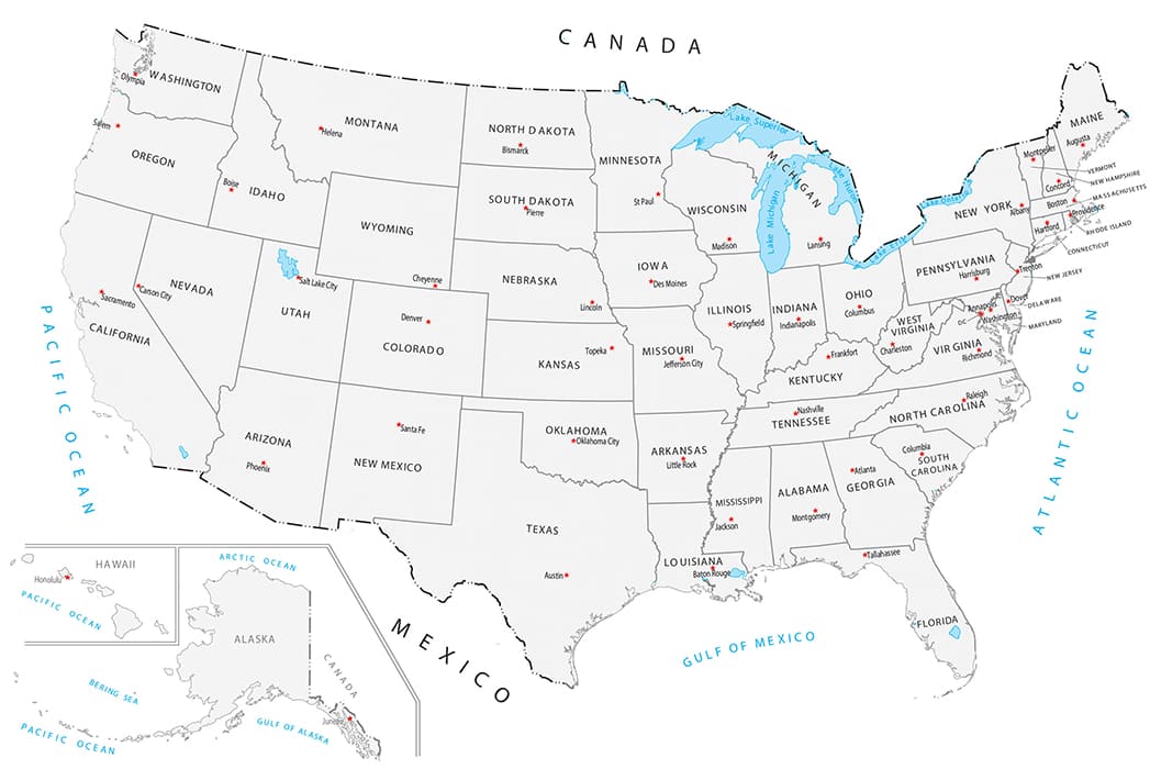 Printable United States Map With Cities