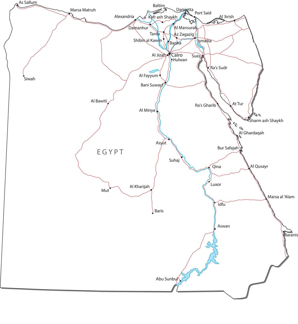 Printable Upper Egypt Map