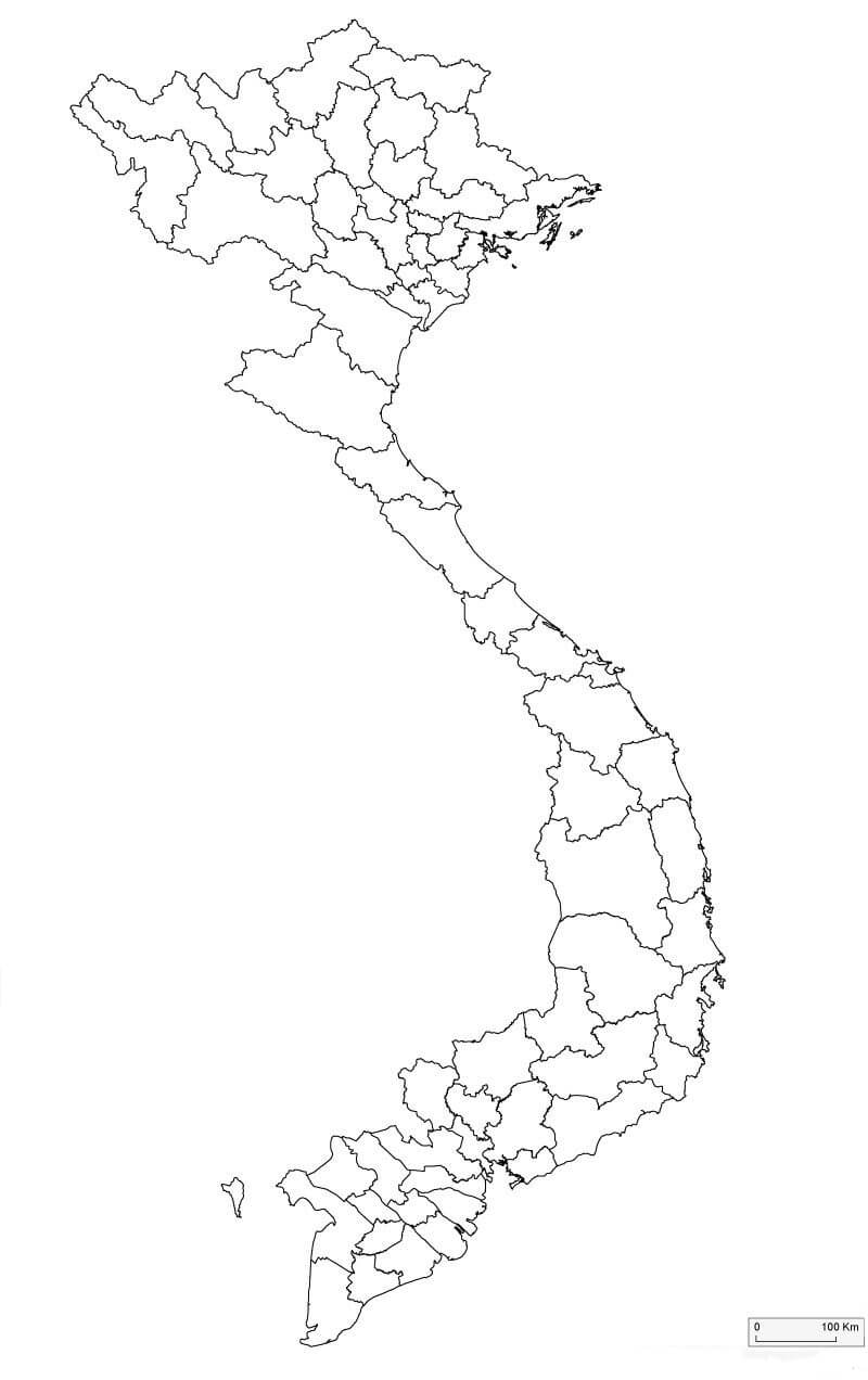 Printable Vietnam Map Blank 1
