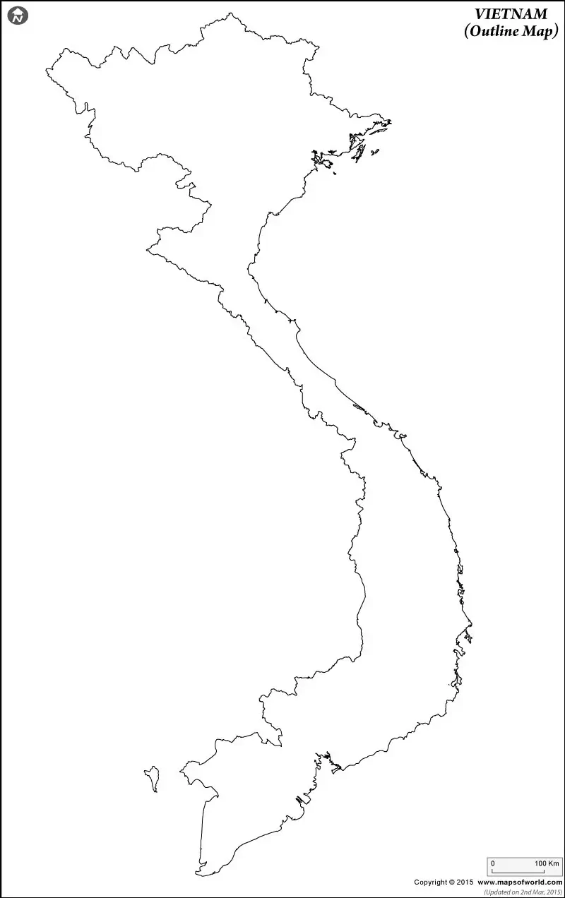 Printable Vietnam Map Outline