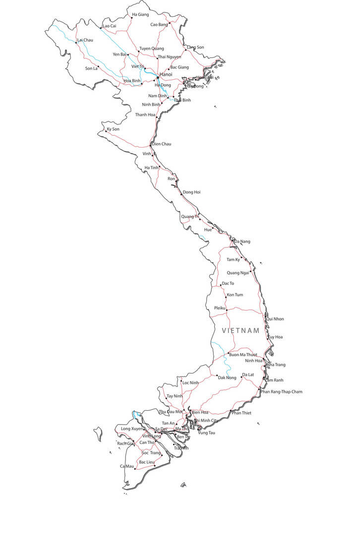 Printable Vietnam Map Vector