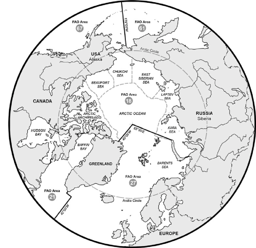 Printable World Map Arctic Circle