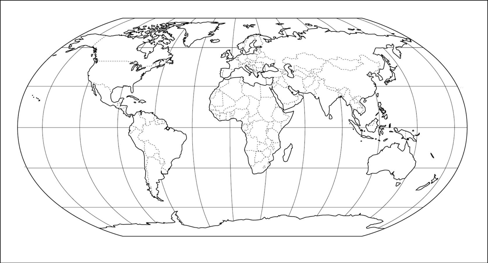 Printable World Map Blank With Outline