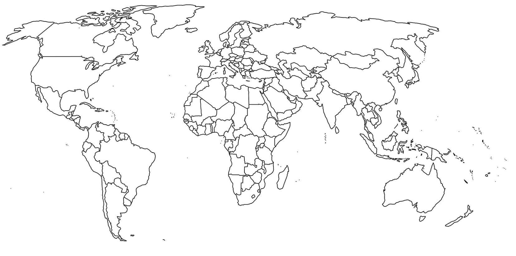 Printable World Map Outline 1