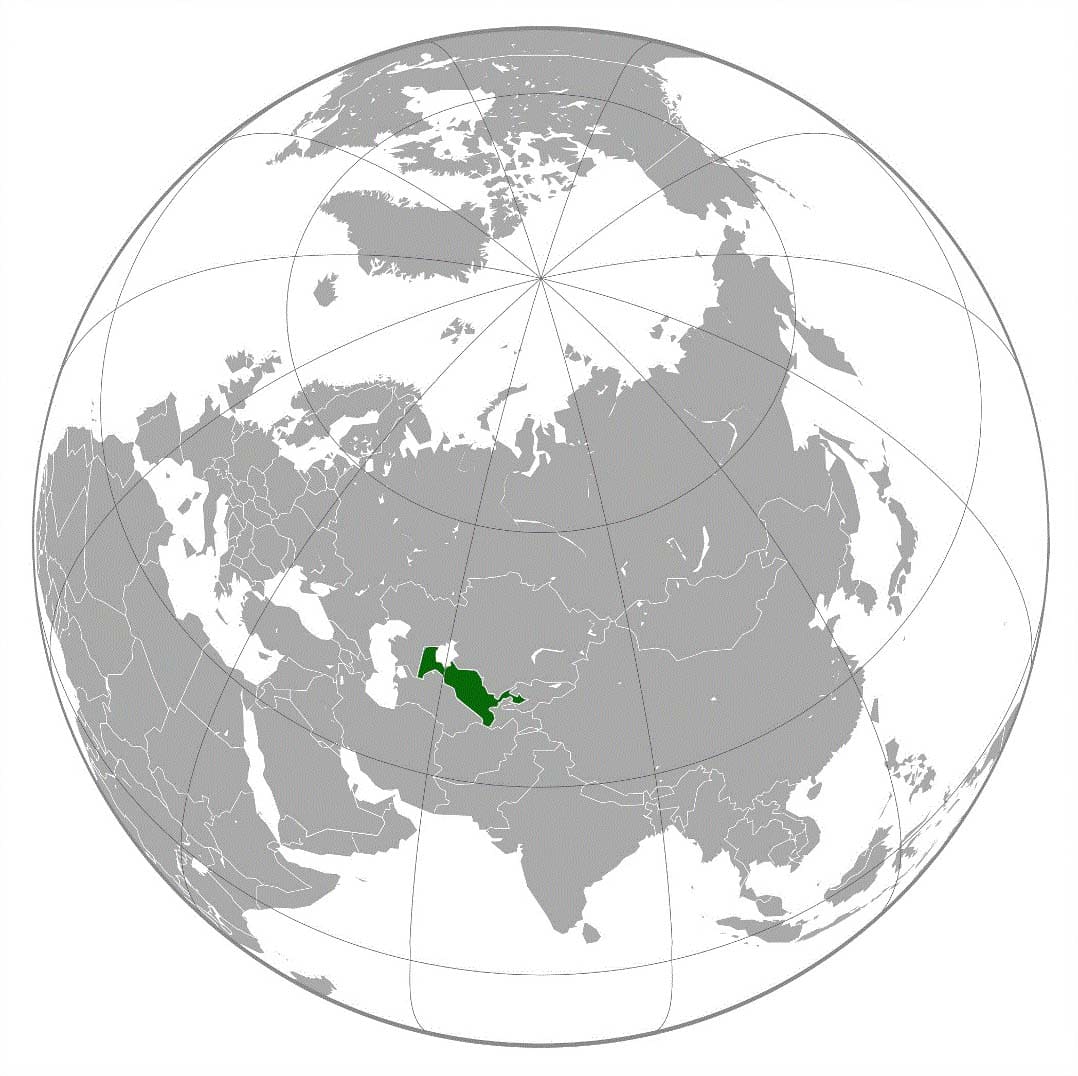 Printable World Map Uzbekistan Map
