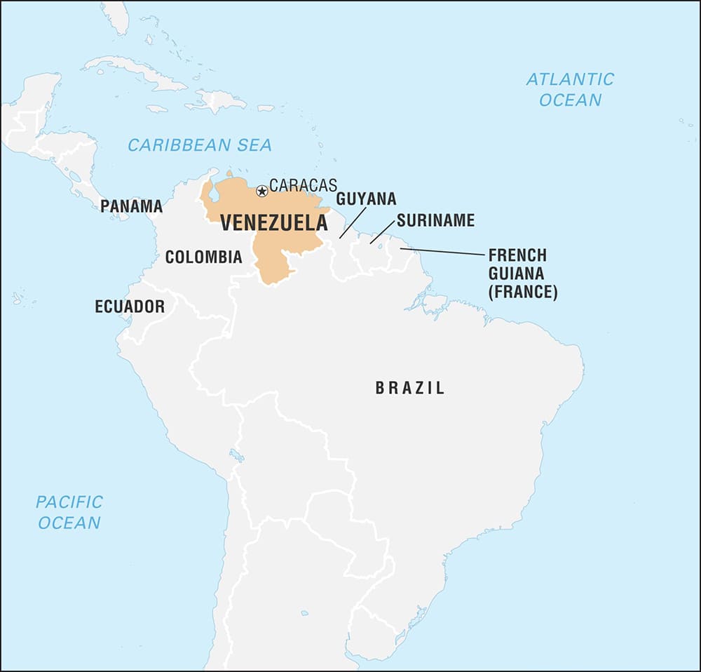 Printable World Map Venezuela
