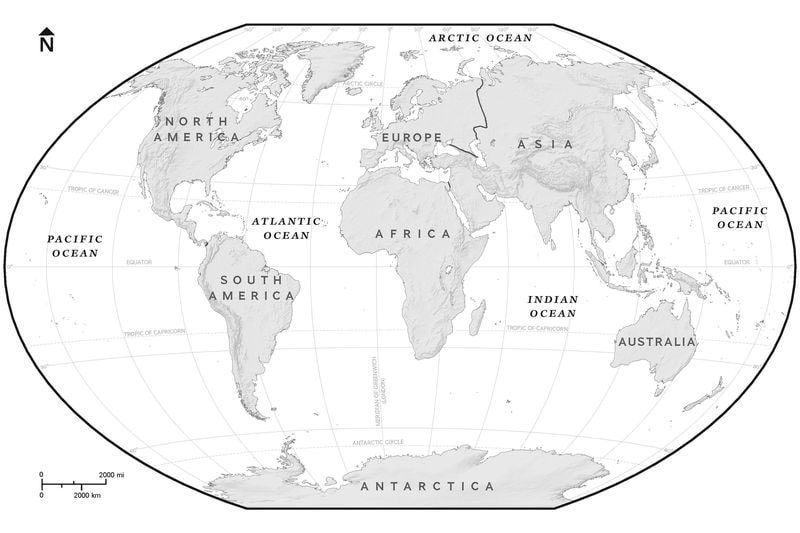 Printable World Map Vertical