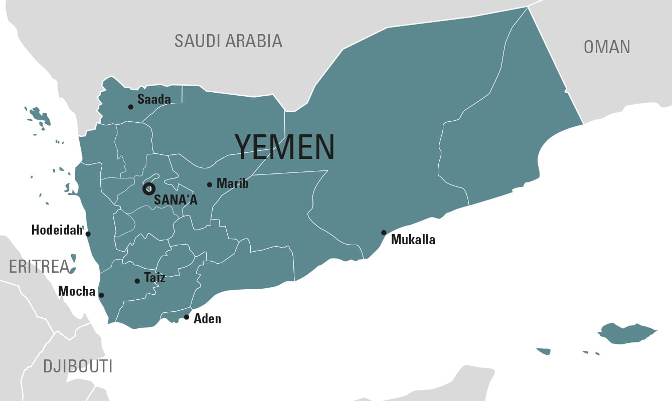 Printable Yemen Map And Surrounding Countries