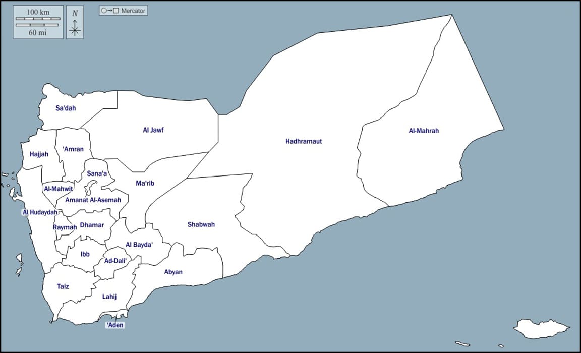 Printable Yemen Map Cities