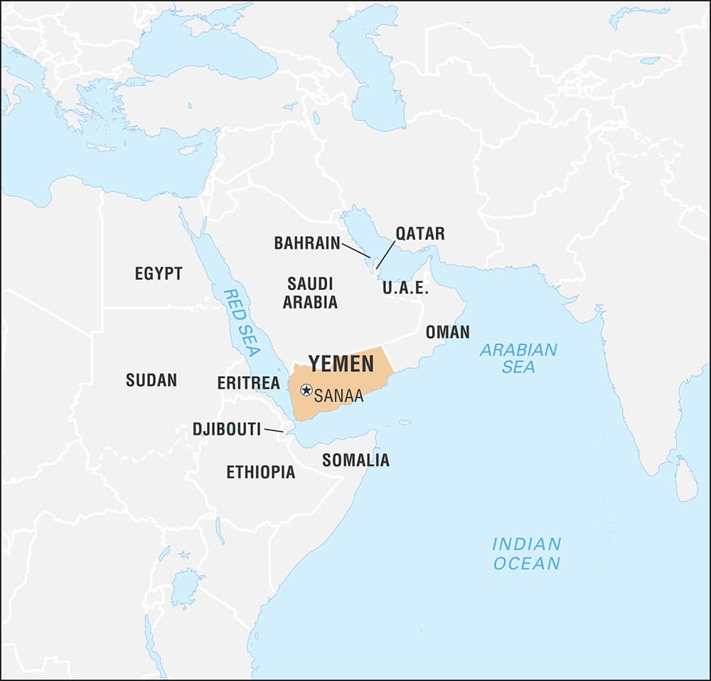 Printable Yemen Map World