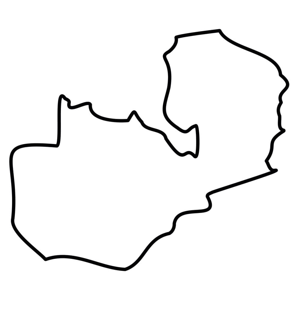 Printable Zambia On Map