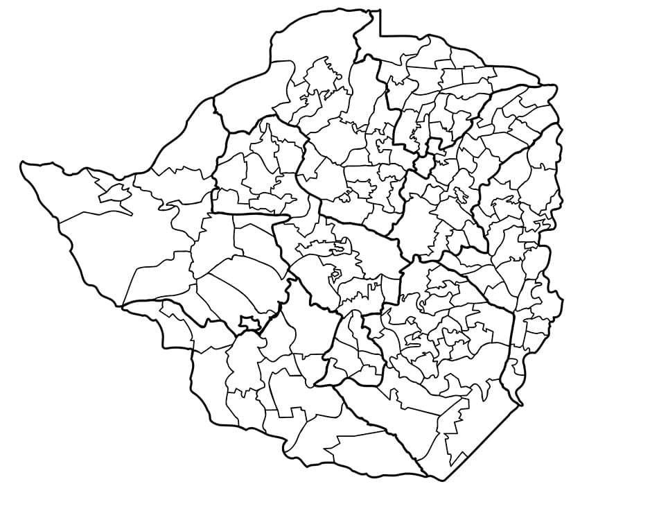 Printable Zimbabwe Blank Map