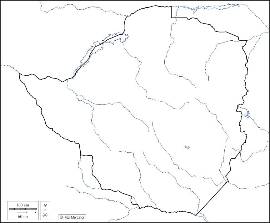 Printable Zimbabwe In Map