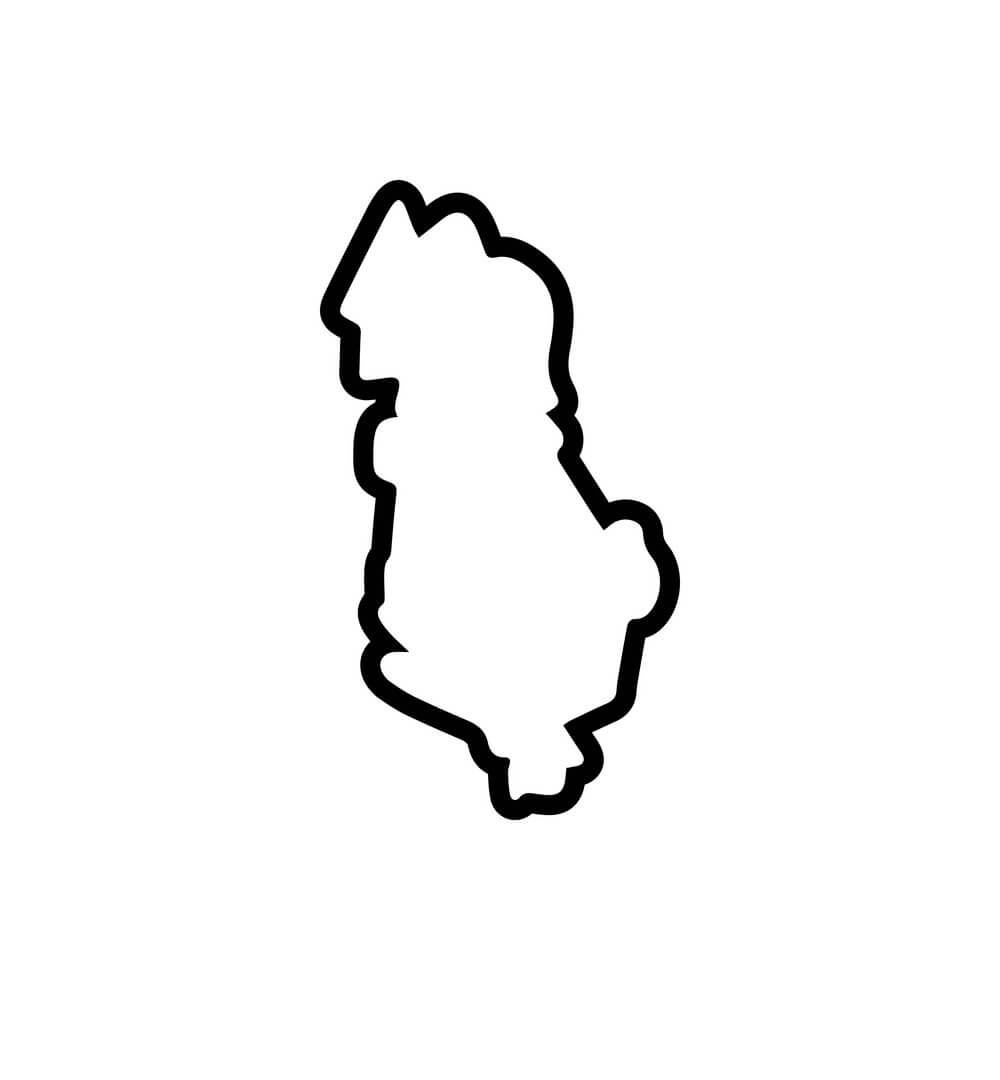 Printable blank Map Of Albania