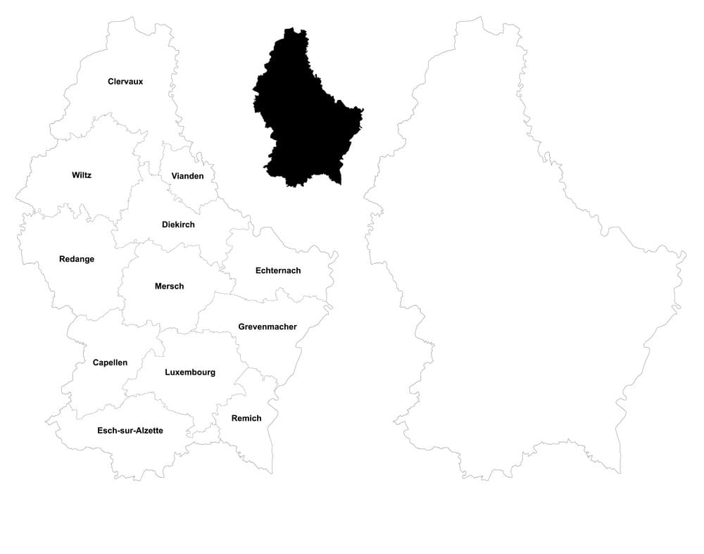 Printale Luxembourg Cities Map