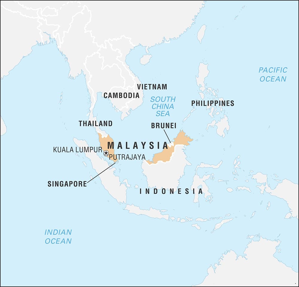Printale Malaysia On World Map
