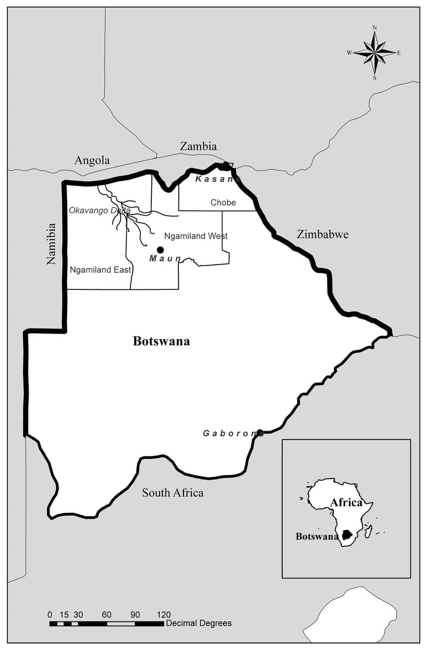 Printale Map Botswana
