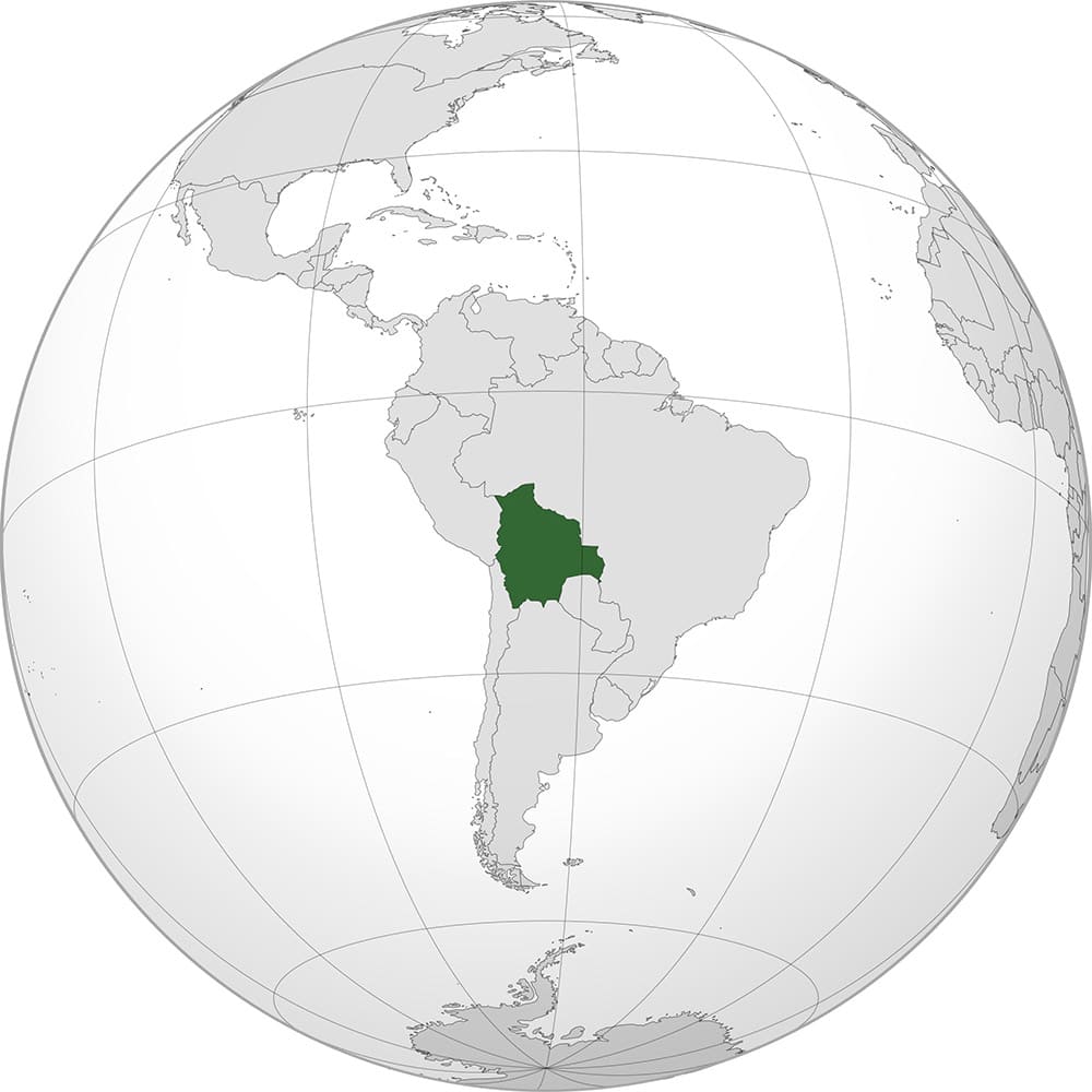 Printbale Bolivia On World Map