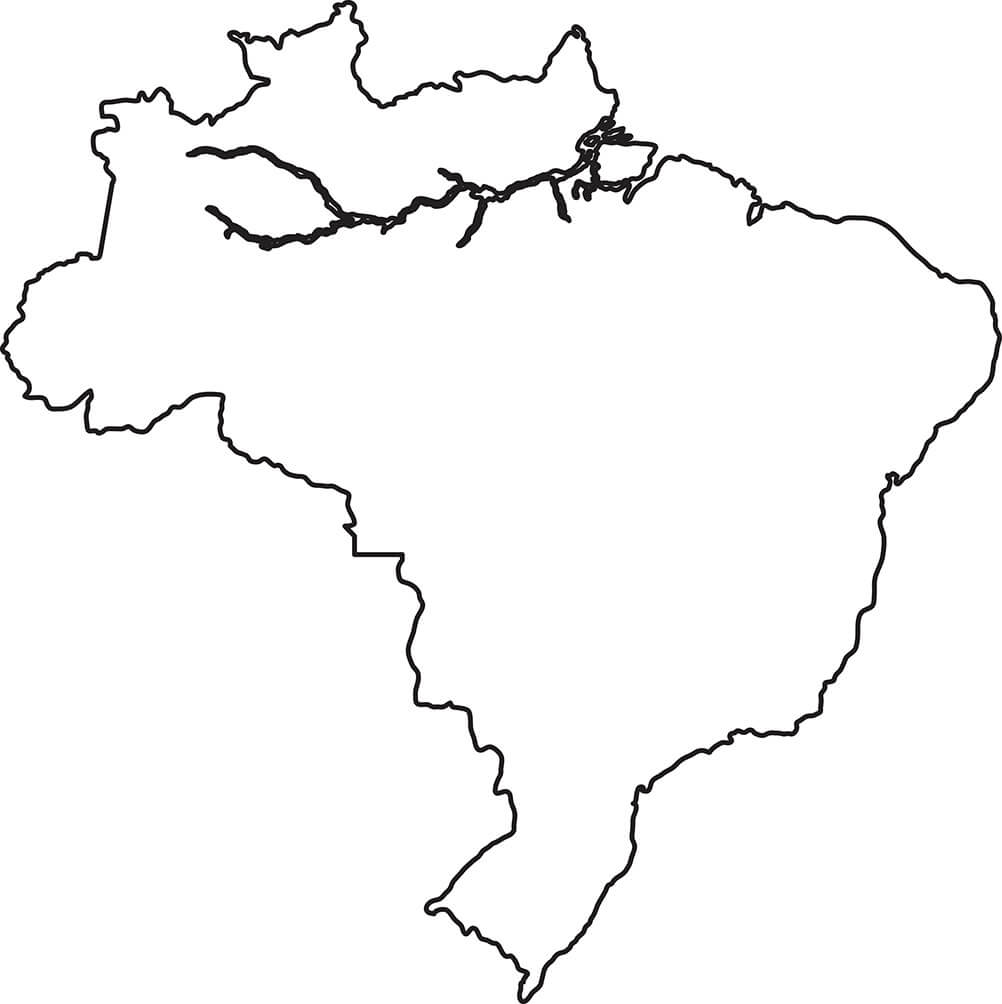 Printbale Brazil Blank Map
