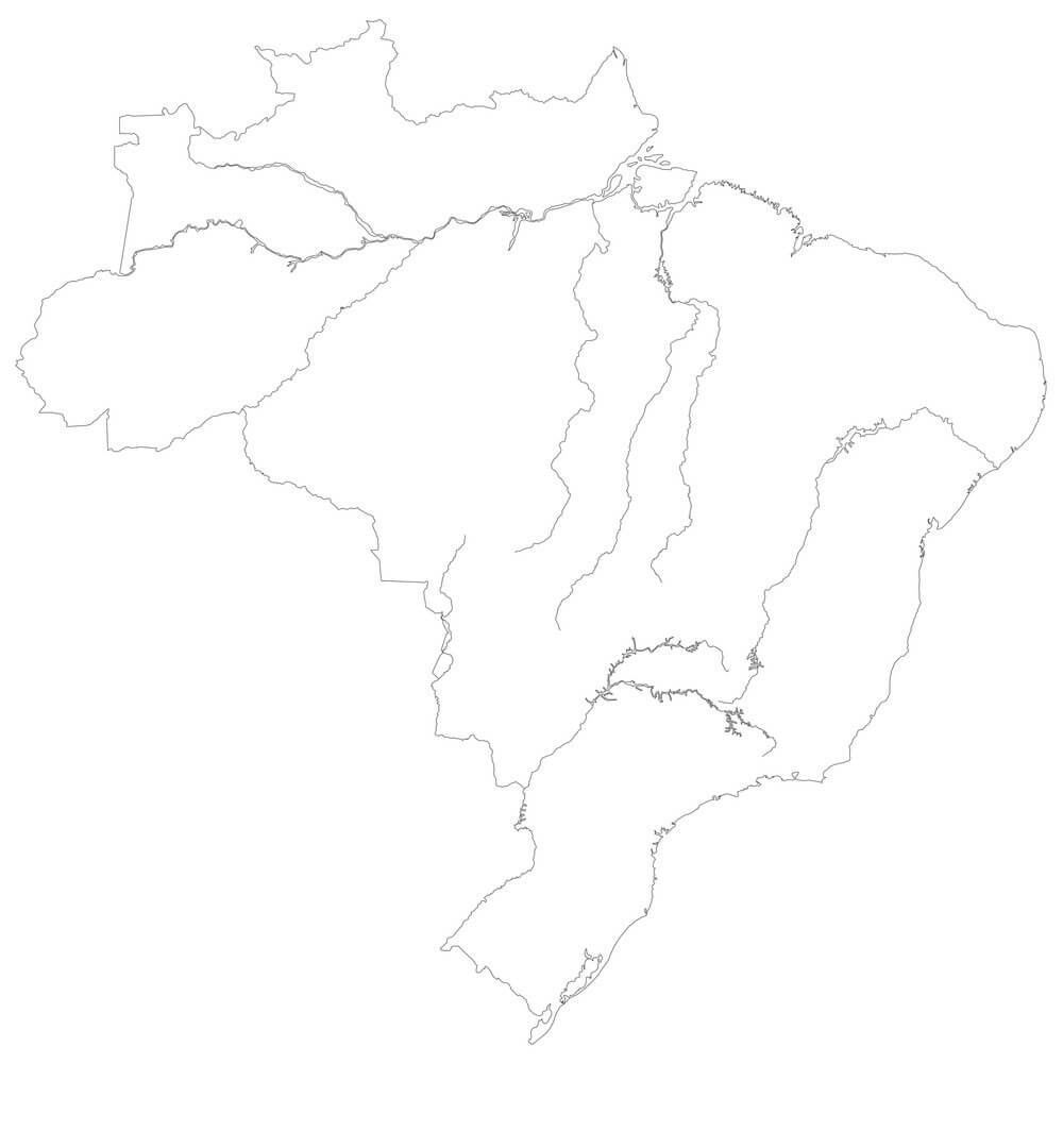 Printbale Brazil River Map
