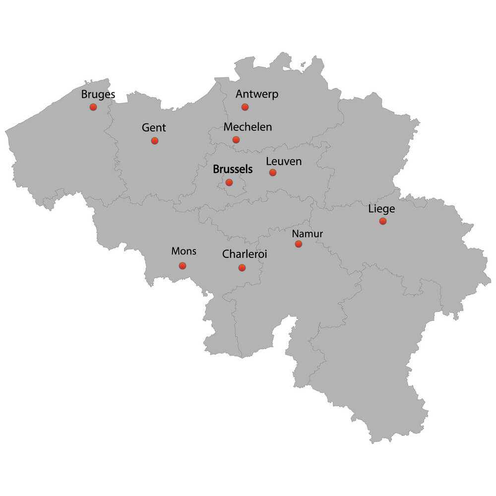 Printbale Topographical Map Of Belgium