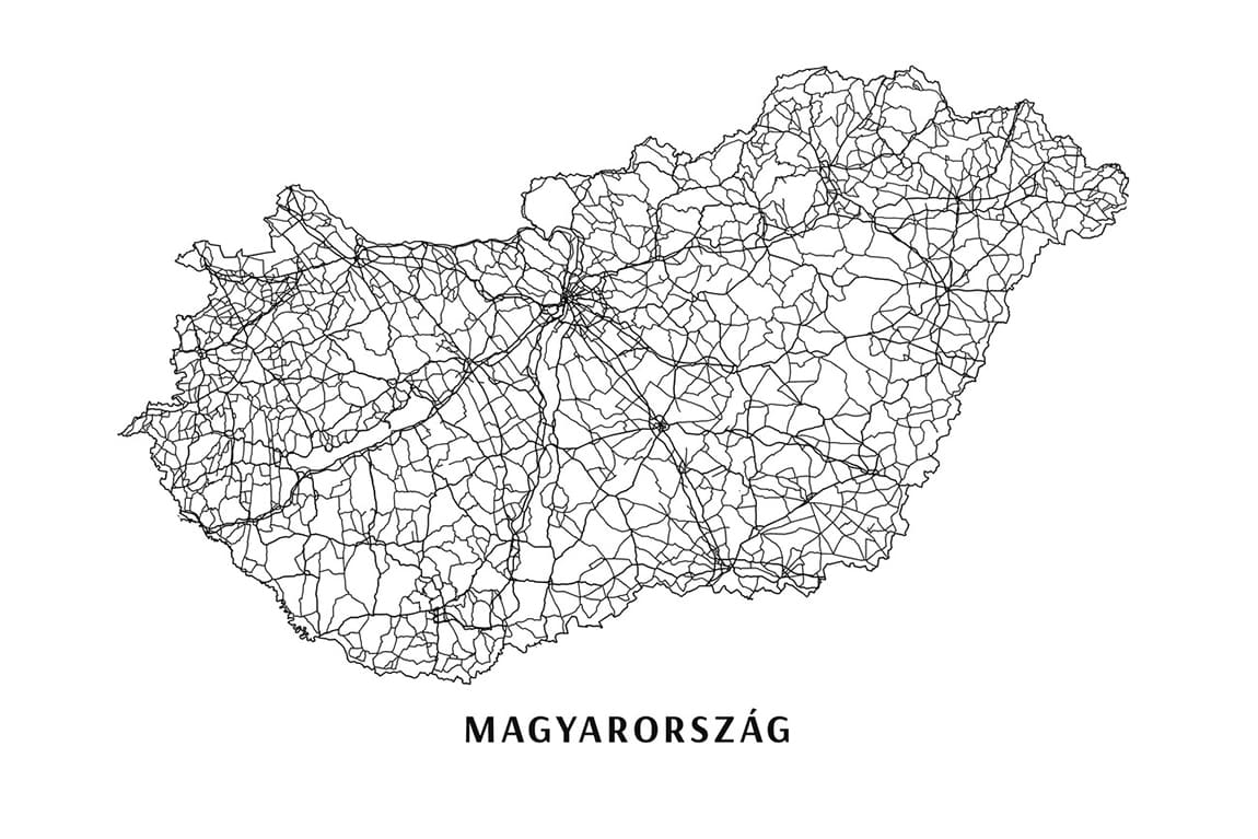 Printble Hungary Map